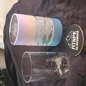 MTNPK Glassware, pint glasses, Squamish Mountain replica, hand blown glass